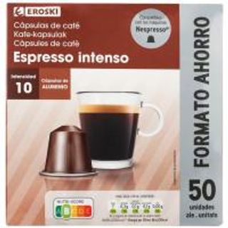 Café Espresso Intenso Eroski, Caja 50 Monodosis (25458191)