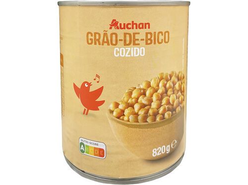 GRÃO DE BICO AUCHAN COZIDO 820(520)G