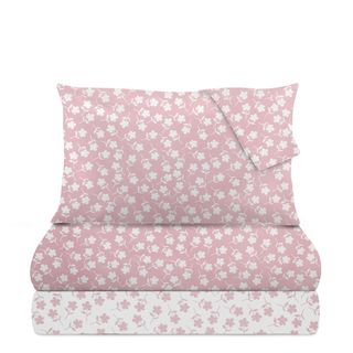 COMPLETO LETTO PIAZZA 1/2 - POLI FIORE ROSA