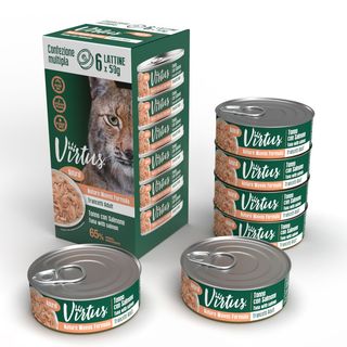 Virtus cat natural multipack 6x50g tonno con salmone