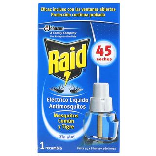 Insecticida Electrico Recambio 45 Noches Raid 1 Ud (257324)