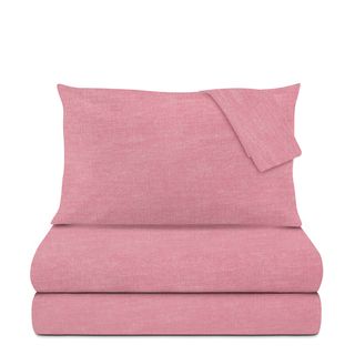 Completo letto matrimoniale - cotone corallo