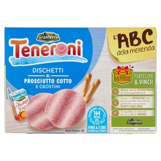 Teneroni l'ABC della merenda Dischetti al Prosciutto Cotto e Crostini 170 g