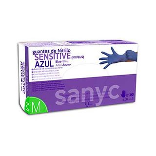 Guante Nitrilo Sensitive Azul Talla Mediana 100 Un Sanyc (8431026002723)
