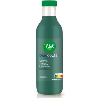 Vital Fresh Blue coctail guawa-jabłko-limonka-spirulina, 750 ml
