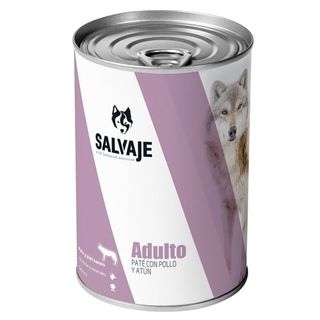 Salvaje Adulto Pollo Y Atún En Paté Lata Para Perros 0.4Kg