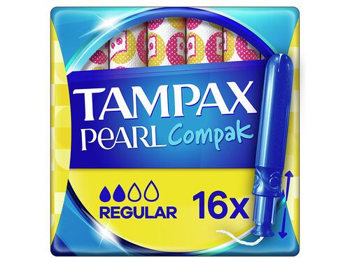 Tampões Pearl Compak Regular com Aplicador Tampax 16 un