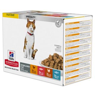 Hill'S Science Plan Sterilised Carne Y Pescado Sobre Para Gatos Multipack 1.02Kg