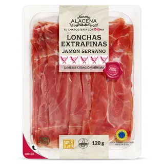 Jamón Serrano Lonchas Extrafinas Dia Nuestra Alacena 120 G