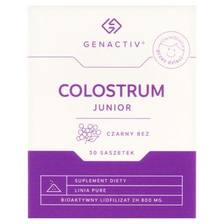 Genactiv Colostrum Junior Czarny Bez, Saszetki z proszkiem do rozpuszczania