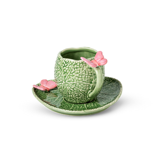 Tazza con manico - A fiore, con piattino - 3068903