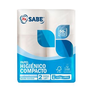 IFA SABE Papel Higiénico Doble 2 Capas, Pk-6