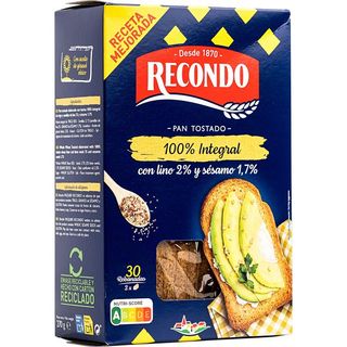 RECONDO Pan Tostado Integral 30 Unidades