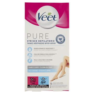 Veet Pure Strisce Depilatorie Gambe E Corpo 16 Pezzi - 000303254