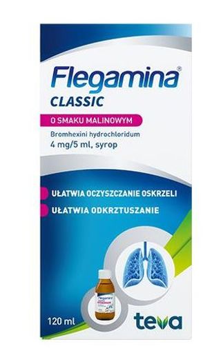 Flegamina Syrop- o smaku malinowym 4 mg/5 ml 120 ml