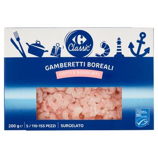 Carrefour Classic Gamberetti Boreali Cotti e Sgusciati Surgelato 200 g