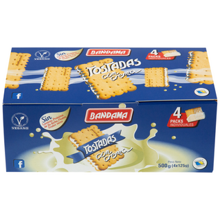 Galletas tostadas con crema Bandama sin lactosa 500 g.