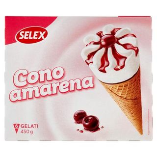 Selex 6 Coni di Gelato Amarena 450 g