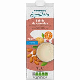 Bebida Vegetal Amêndoa sem Açúcar Continente Equilíbrio (emb. 1 lt)