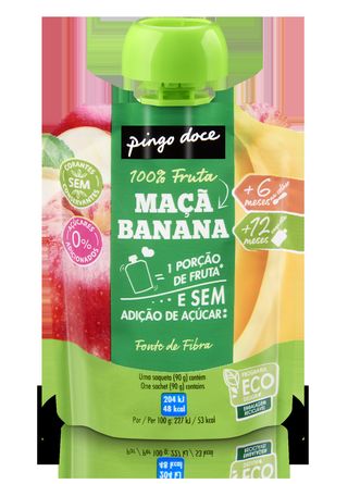 Bolsa de Fruta Maçã e Banana Pingo Doce 90G