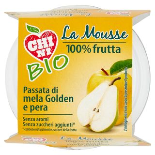 Chini Bio la Mousse 100% frutta Passata di mela Golden e pera 2 x 100 g