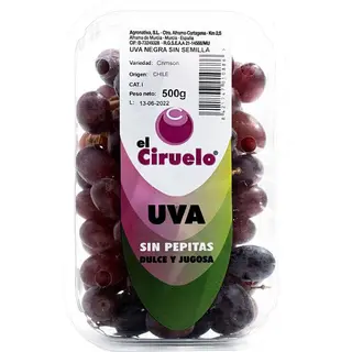  Uva Negra Sin Pepitas En Bandeja (500 G Aprox)