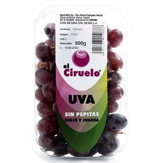 Uva Negra Sin Pepitas En Bandeja (500 G Aprox)
