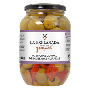 Aceitunas Gordal Aliñada Sin Hueso La Explanada 400Gr.