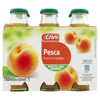 Crai Pesca Succo e polpa 6 x 125 ml