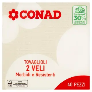 CONAD Tovaglioli 2 Veli 40 pz - 8003170034822
