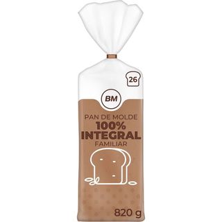 BM Pan De Molde Integral Familiar 26 Rebanadas 820 G