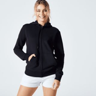 Sudadera Fitness Mujer Negro Cremallera.L Negro