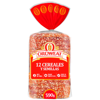 Pan Oroweat 12 Cereales Semillas Bimbo 590Gr.