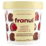 franuí Lamponi Freschi Congelati Ricoperti di Cioccolato Bianco e Cioccolato al Latte 150 g