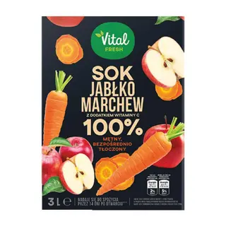 Vital Fresh Sok jabłko marchew 100 % 3 l
