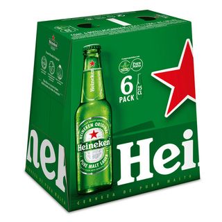 Heineken cerveza botella pack 6 x 25 cl