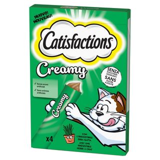 Catisfactions snack gatto creamy 4x10g erba gatta