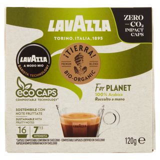 Lavazza A Modo Mio ¡Tierra! Bio-Organic For Planet 16 Capsule 120 G