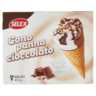 Selex 6 Coni Di Gelato Panna E Cioccolato 450 G