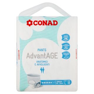 CONAD Advantage Pants Anatomici e Avvolgenti Taglia L Girovita 100 - 135 cm 8 pz - 8003170039438