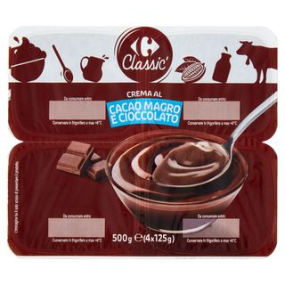 Carrefour Classic Crema al Cacao Magro e Cioccolato 4 x 125 g