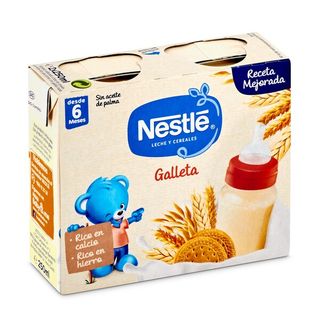 Papilla Líquida Leche Y Cereales Galleta Nestlé Caja 2 X 250 Ml