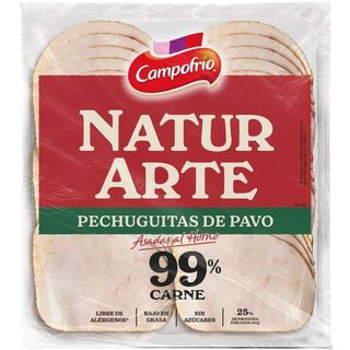 Pechuguita Pavo 99% Cárnico Campofrío Naturarte, Bandeja 90 G