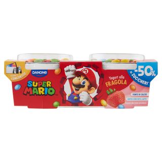 Danone Super Mario, Yogurt Gusto Fragola Con Confettini, 2X110G