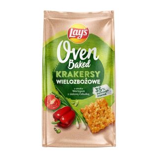 Lay's Oven Baked Krakersy wielozbożowe o smaku warzywa z zieloną cebulką 80 g