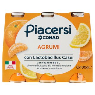PIACERSI CONAD Agrumi con Lactobacillus Casei 6 x 100 g - 8003170033320