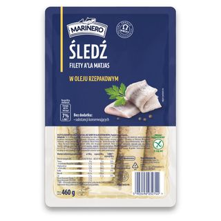 Marinero Filety śledziowe a'la Matjas w oleju, 460 g/350 g