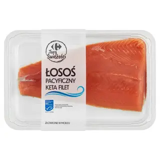 Carrefour Targ Świeżości Łosoś pacyficzny keta filet, waga od 0,26 kg