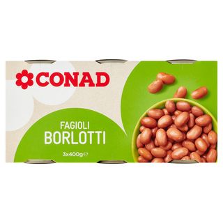 CONAD Fagioli Borlotti 3 x 400 g - 8003160050726