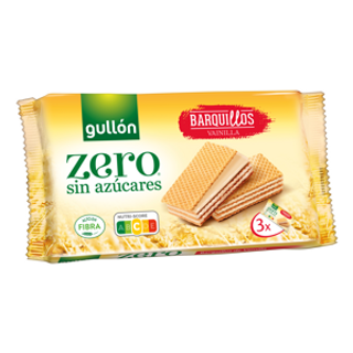 Barquillos Zero Sin Azúcar Vainilla Gullon 180Gr.